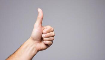 thumb hand vertising hand vertisement concept approve business male vertise sign agree olated body with photo