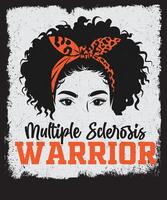Multiple Sclerosis Warrior with Red Bandana Design vector
