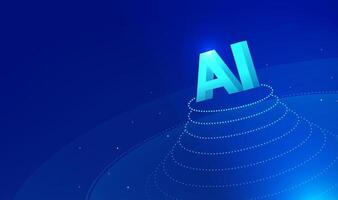 Techno style horizontal illustration AI abstract background vector