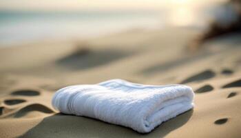 beach towel sand background photo