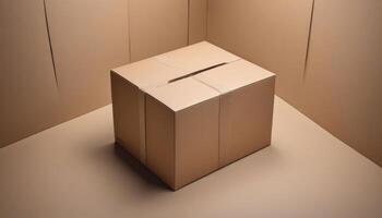 white white kraft olated mockup background olated package small box cardboard cube template cardboard box box cube photo