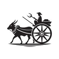 Perfect Bullock Cart Cat for Custom Use vector