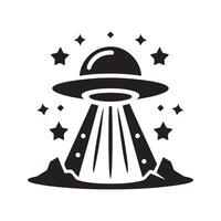 Black UFO Alien Fairies Art for Projects vector