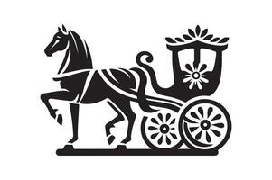 Black Horse Carriage Silhouette for Web Use vector