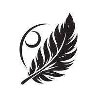 Feather Silhouette Black Image for Print vector