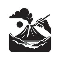 High Resolution Black Volcano Image vector