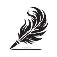Feather Black Silhouette Graphic for Websites vector