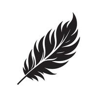 Feather Black Silhouette Design for Branding vector