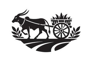Elegant Bullock Cart Cat for Branding vector