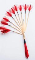 achievement accuracy darts plumage playing aiming graphic background dart aim arrow red olated white signs vertising photo