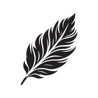 Feather Black Silhouette for Visual Projects vector