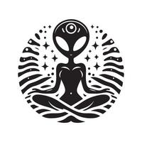 Alien Silhouette Art for Logos and Icons vector