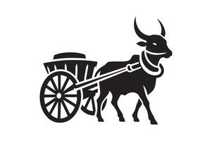 Vintage Bullock Cart Cat for Unique Designs vector