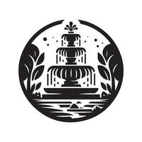 Unique Artificial Fountain Black Illustration vector