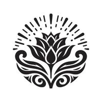 Black Abstract Floral Image for Logos vector