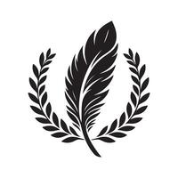 Feather Silhouette Black for Creative Use vector
