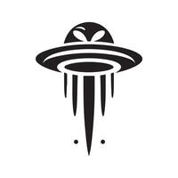 UFO Alien Fairies Black Design for Branding vector