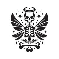 Black Art of Bone Fairies Silhouette vector