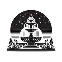 Black Artificial Fountain Artwork for Designers vector