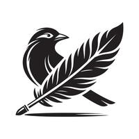 Feather Black Silhouette for Creative Use vector