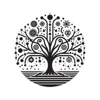 Black Tree of Life Design for Printing vector