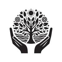 Tree of Life Black Image for Projects vector