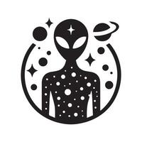 Black Alien Silhouette Graphic for Branding vector