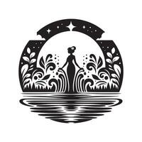 Artificial Fountain Black for Creative Designs vector
