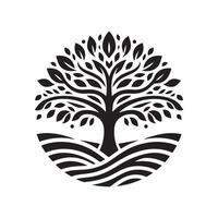 Black Silhouette Tree of Life for Branding vector