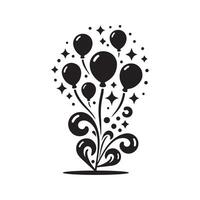 Black Balloons Silhouette for Web Use vector