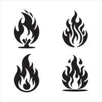Fire Flame Silhouette for Branding vector