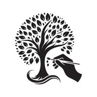 Artistic Black Tree of Life Design vector