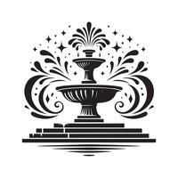 artificial fuente negro silueta para sitio web gráficos vector