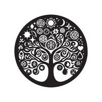 Tree of Life Black Graphic for Web Use vector