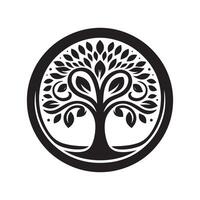 Tree of Life Black Silhouette for Web vector