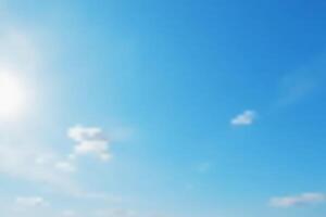 Bright blue sky with fluffy white clouds on a clear sunny day. Clear Sky And Few Clouds Background. vector