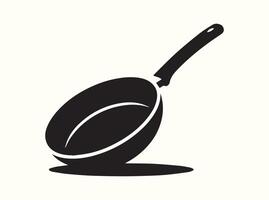 Black Silhouette of a Nonstick Frying Pan Clean and Simple vector