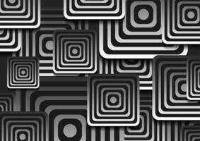 Black white squares abstract tech minimal background vector
