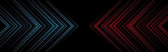 Abstract blue red dotted arrows geometric tech background vector