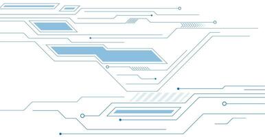 Minimal abstract futuristic tech background with blue circuit board lines vector