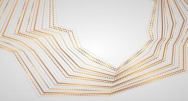 Golden curved dotted lines abstract geometric minimal background vector
