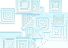 Blue white abstract minimal background with linear squares vector