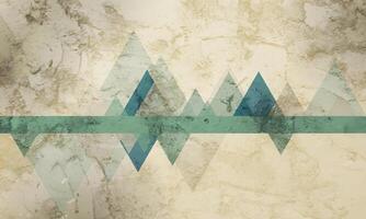 Grunge retro tech background with geometric triangles vector