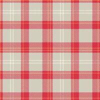 Retro Seamless Tartan in Light Rose Red tones Textile Design vector