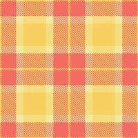 Bright Light Mustard and Dusty Salmon Seamless Tartan Textile Design vector