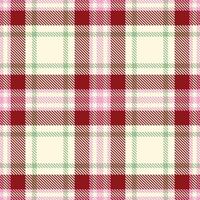 Retro Bright Off White Seamless Tartan Textile Design vector