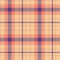 Warm Twilight and Vivid Light Peach Seamless Tartan Textile Design vector