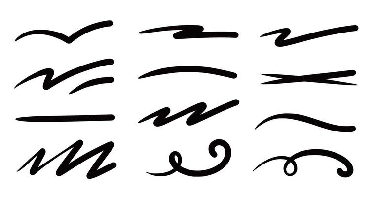 A set of different handwriting styles