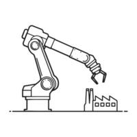 Robot arm icon isolated on a white background, suitable for websites and applications. Designed with illustration. vector