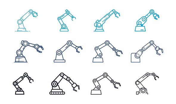 Robot arm icon, isolated editable icon, usable on websites and apps. vector